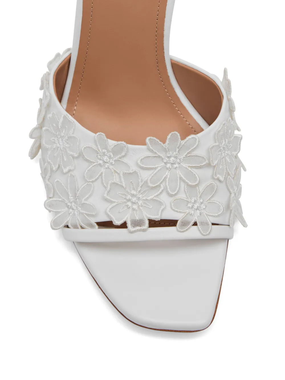 Malone Souliers Roxanne leren sandalen met bloemen Wit