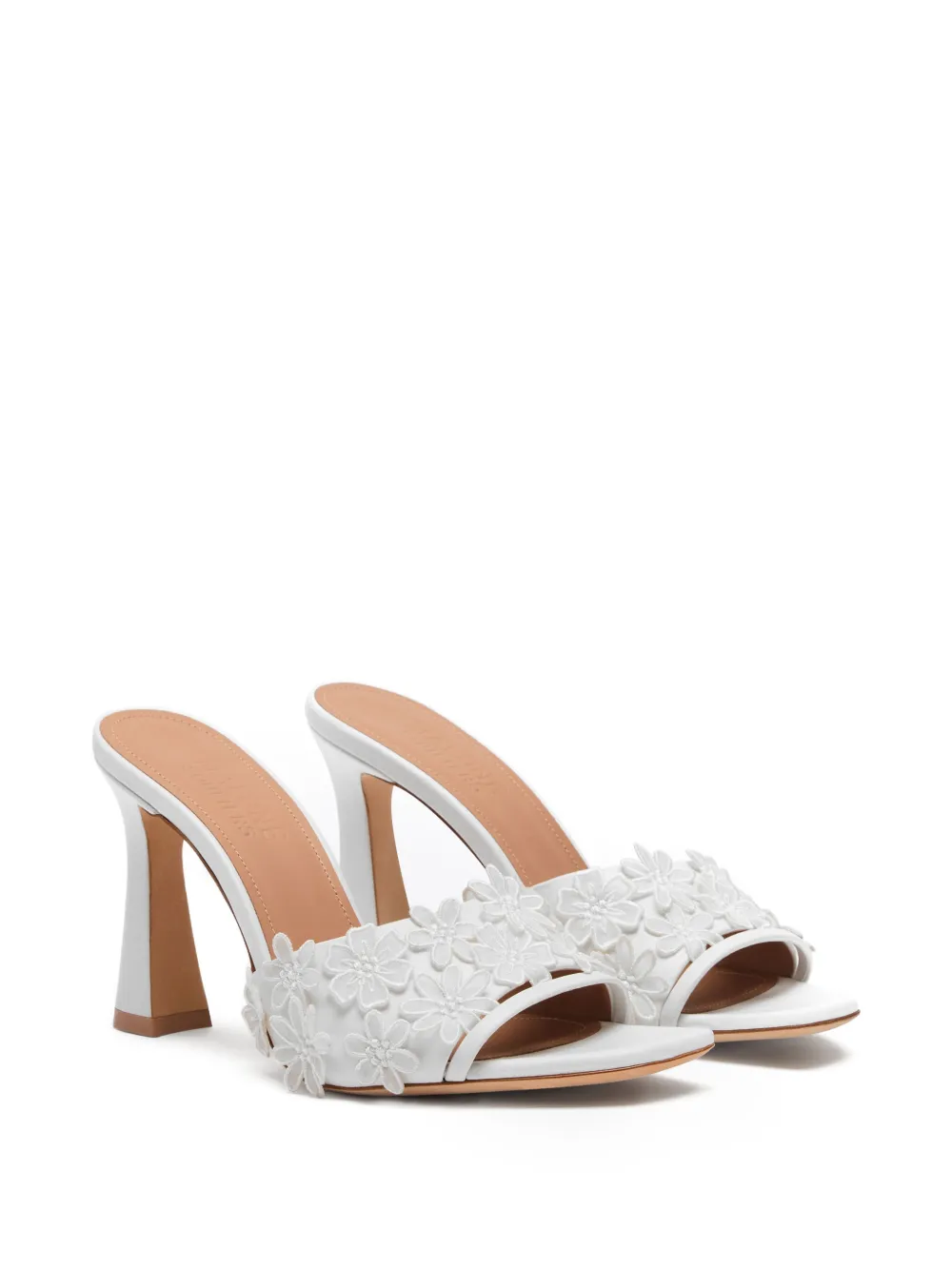 Malone Souliers Roxanne leren sandalen met bloemen Wit