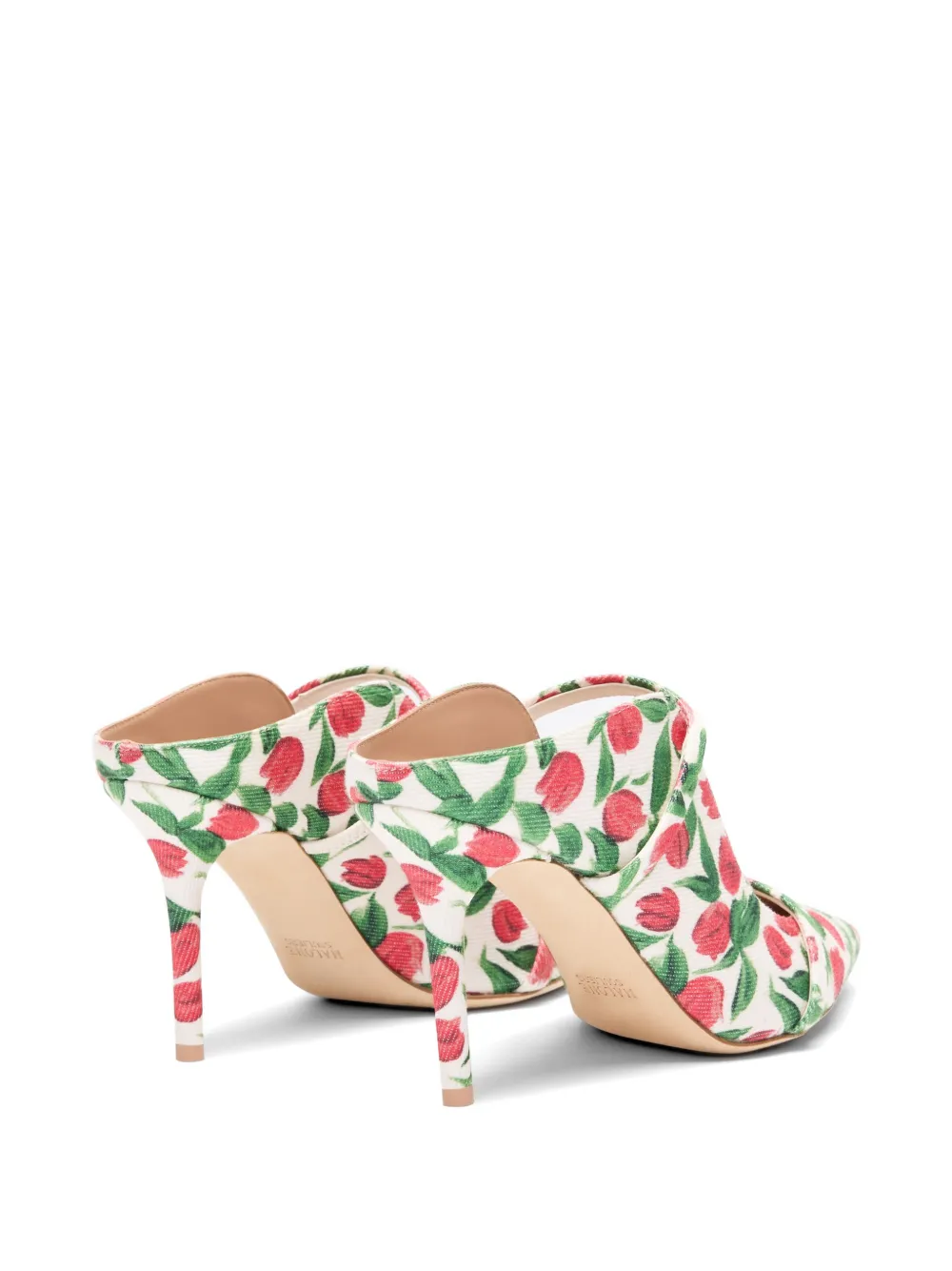 Malone Souliers Noah muiltjes met tulpprint Wit