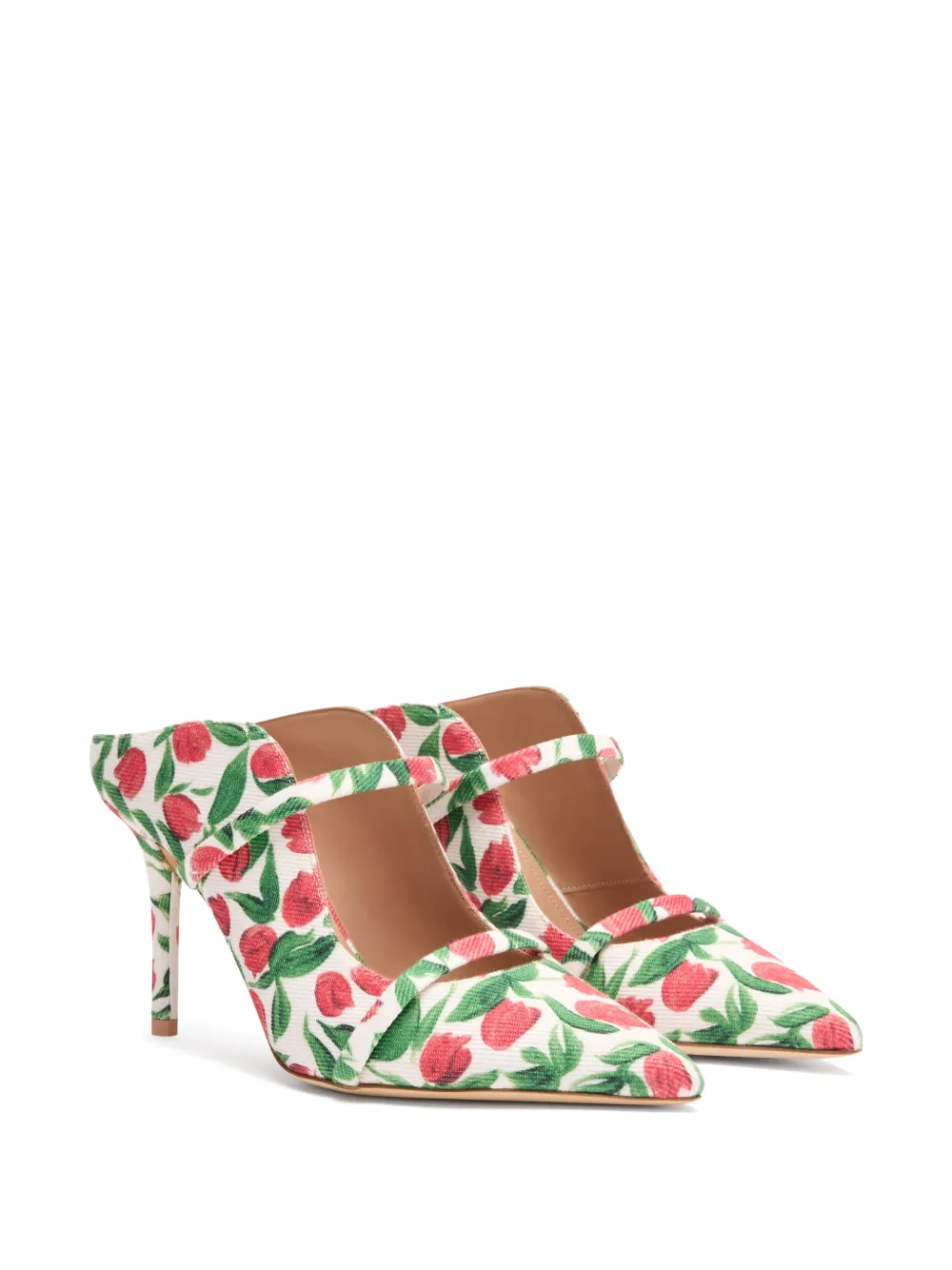 Malone Souliers Noah muiltjes met tulpprint Wit