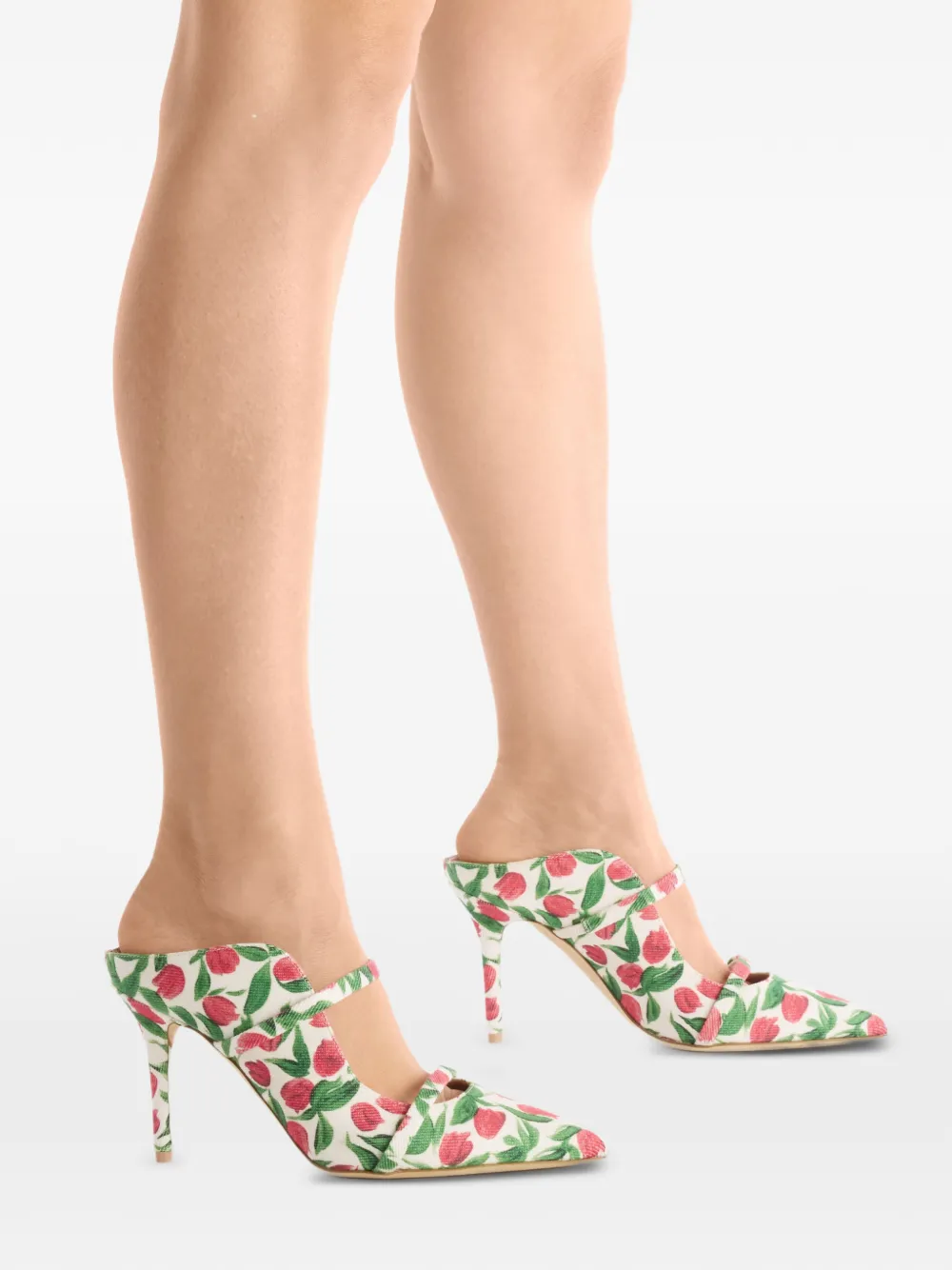 Malone Souliers Noah muiltjes met tulpprint Wit