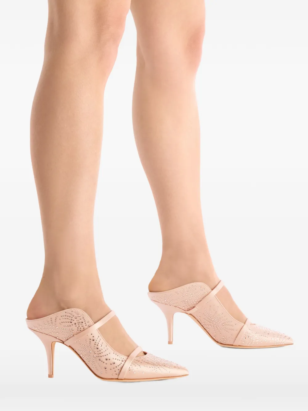 Malone Souliers Maureen muiltjes verfraaid met kristallen Beige
