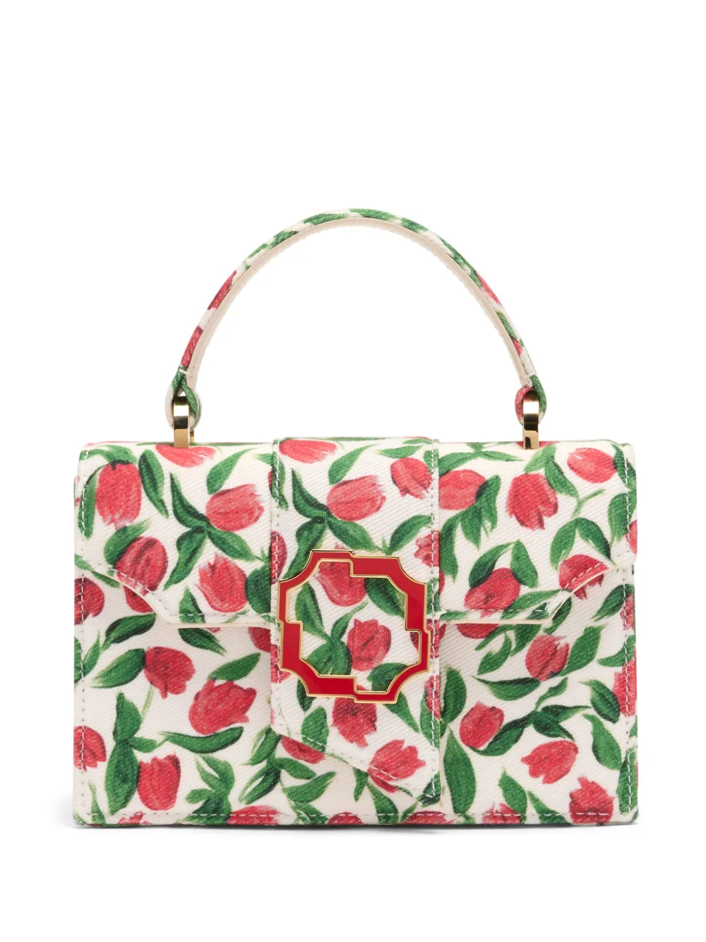 Malone Souliers tulip-print mini handbag - Bianco
