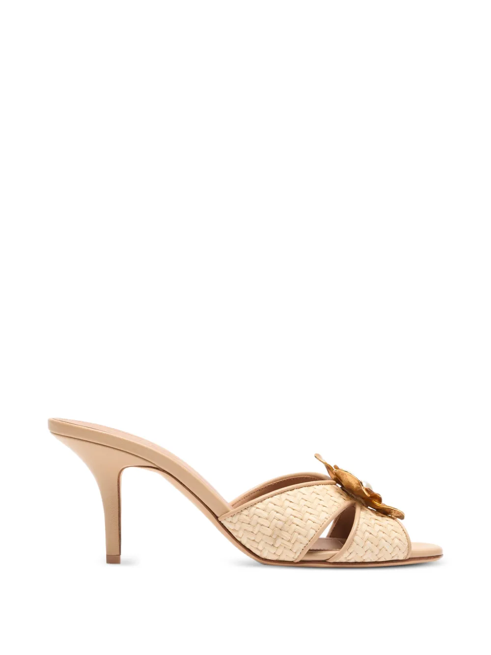 Malone Souliers Flower raffia sandalen Beige