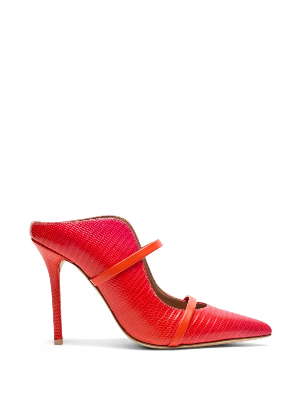 Malone Souliers Maureen leren muiltjes met reliëf Rood