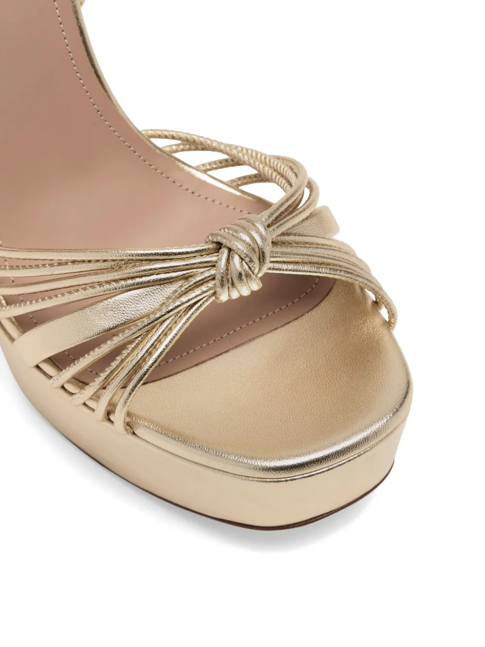 Malone Souliers Lucille leren sandalen met plateauzool Goud