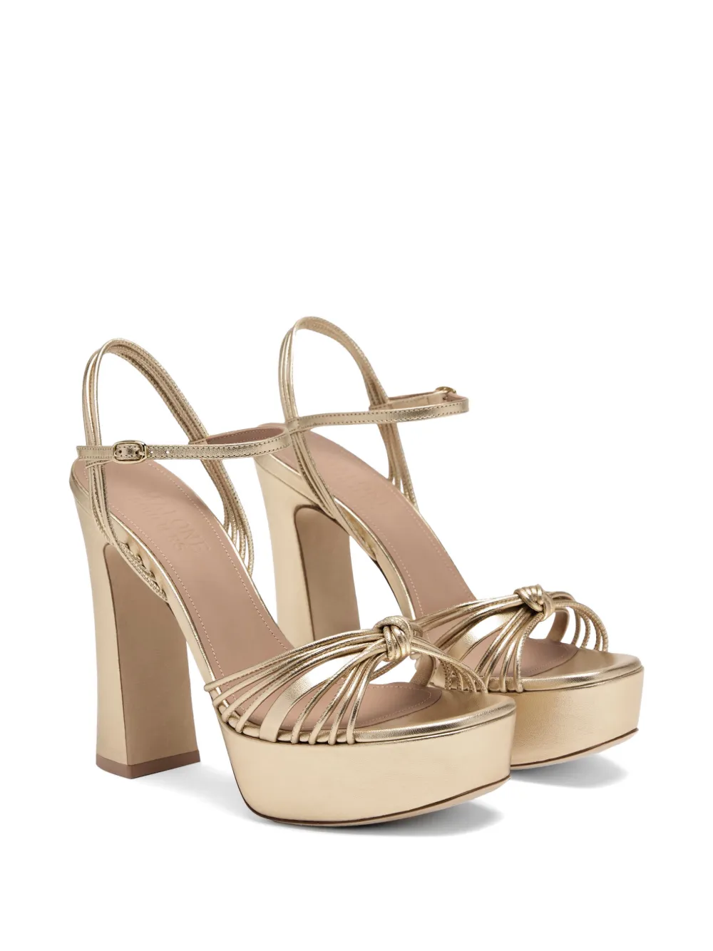 Malone Souliers Lucille leren sandalen met plateauzool Goud