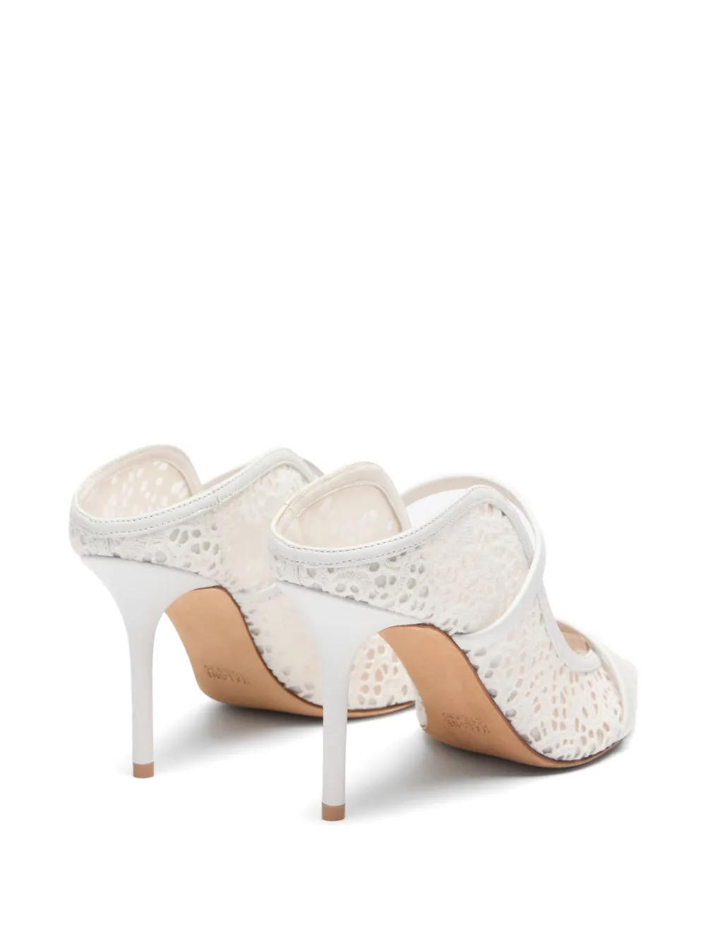 Malone Souliers Maureen broderie muiltjes met mesh Wit