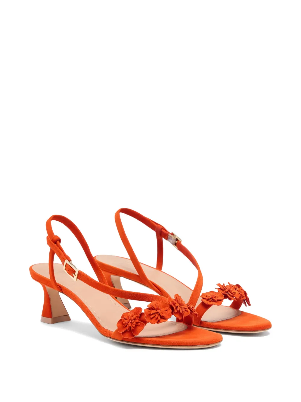 Malone Souliers Serra suède sandalen met bloemen Oranje