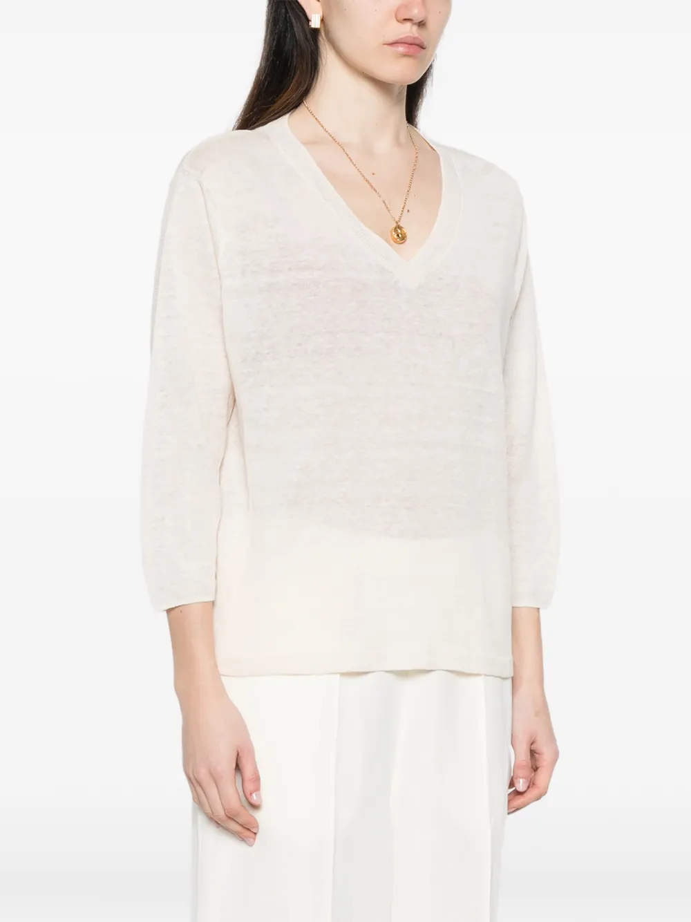  Majestic Filatures V-neck T-shirt - Neutrals 