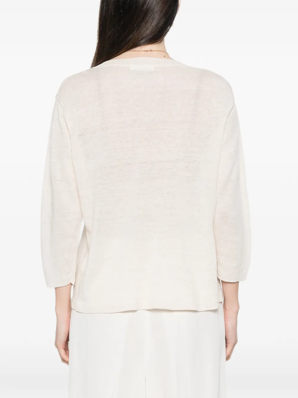 Majestic Filatures T-shirt met V-hals Beige