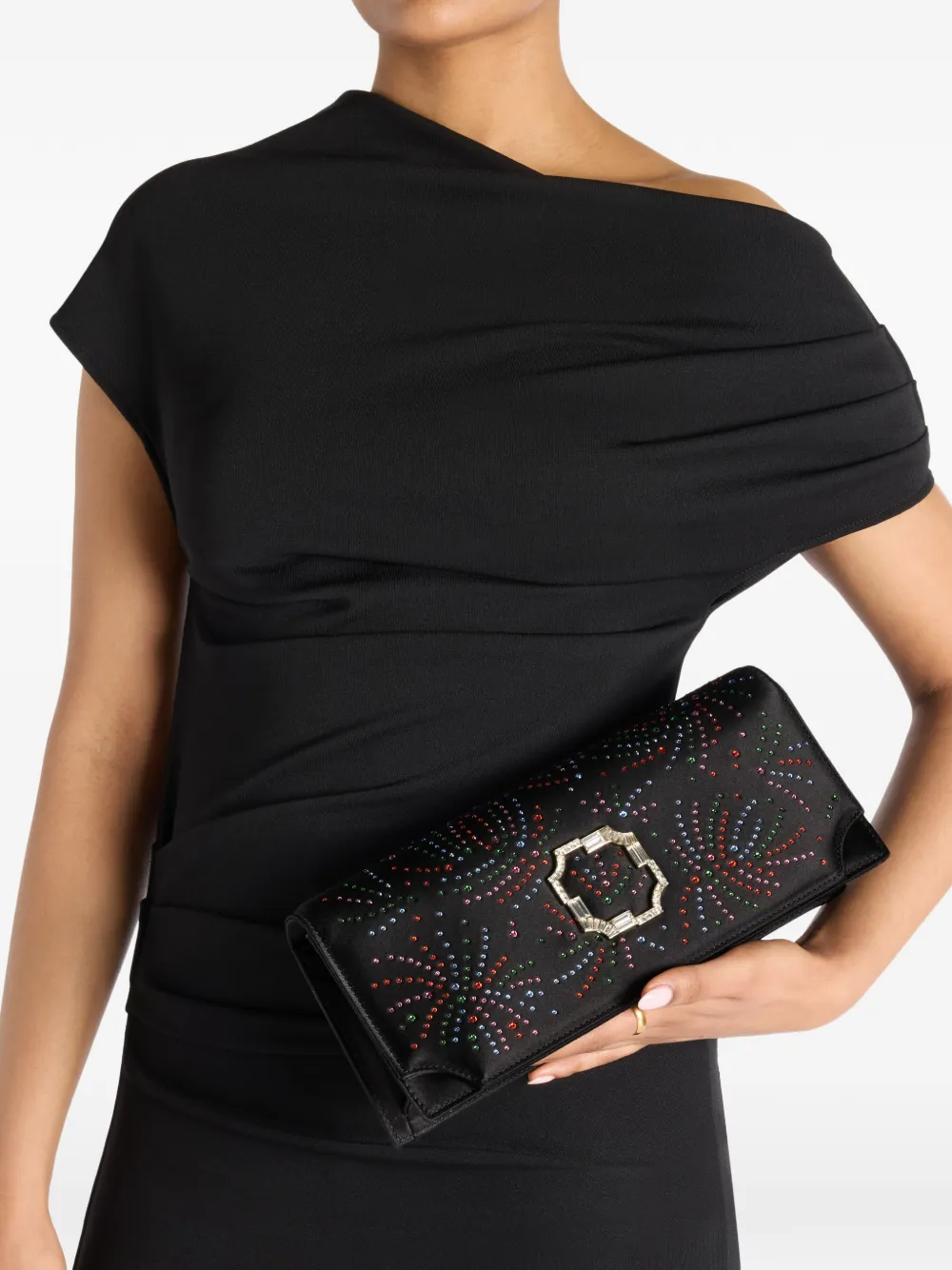 Malone Souliers Vivien clutch verfraaid met kristallen Zwart