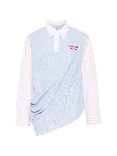Charles Jeffrey Loverboy Topsy Turvy striped panelled shirt