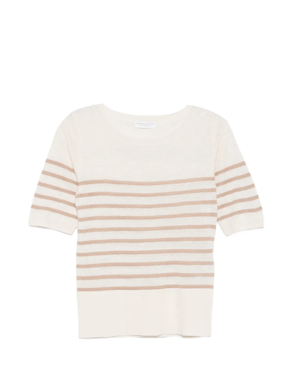 Majestic Filatures round-neck striped T-shirt - Toni neutri