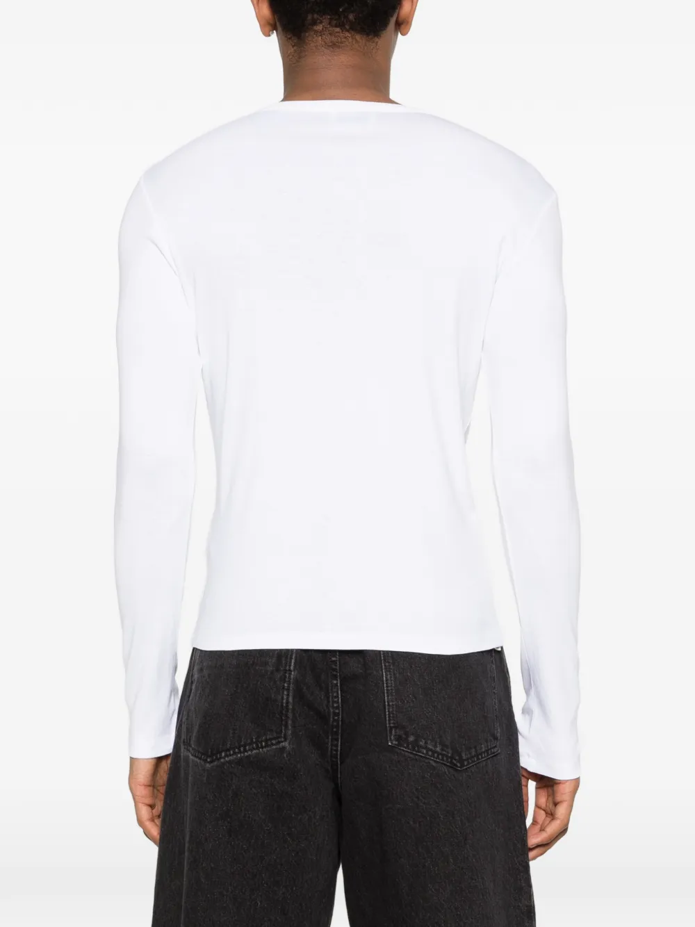 RHUDE Button-up T-shirt met lange mouwen Wit