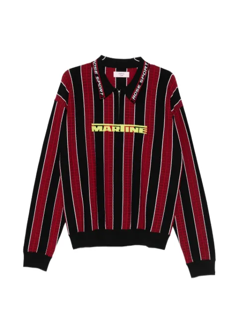 Martine Rose striped zip polo shirt