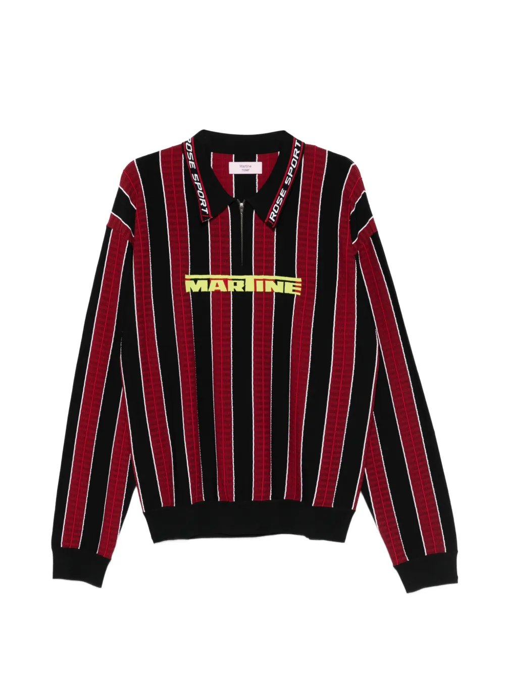 Martine Rose striped zip polo shirt - Nero