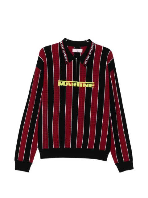 Martine Rose striped zip polo shirt