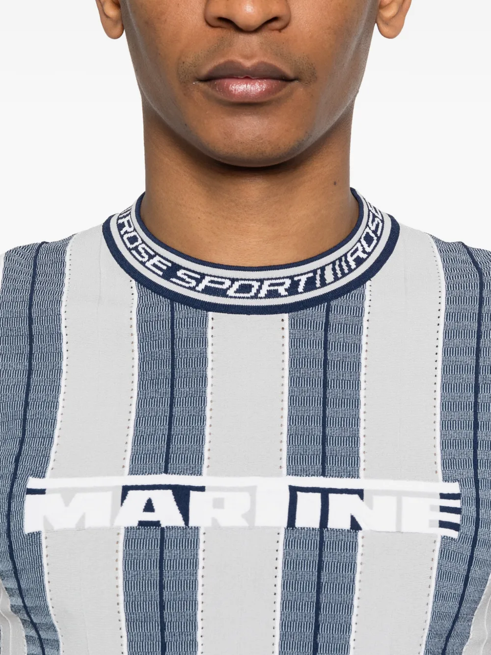 Martine Rose ストライプ グラフィック Tシャツ | グレー | FARFETCH JP