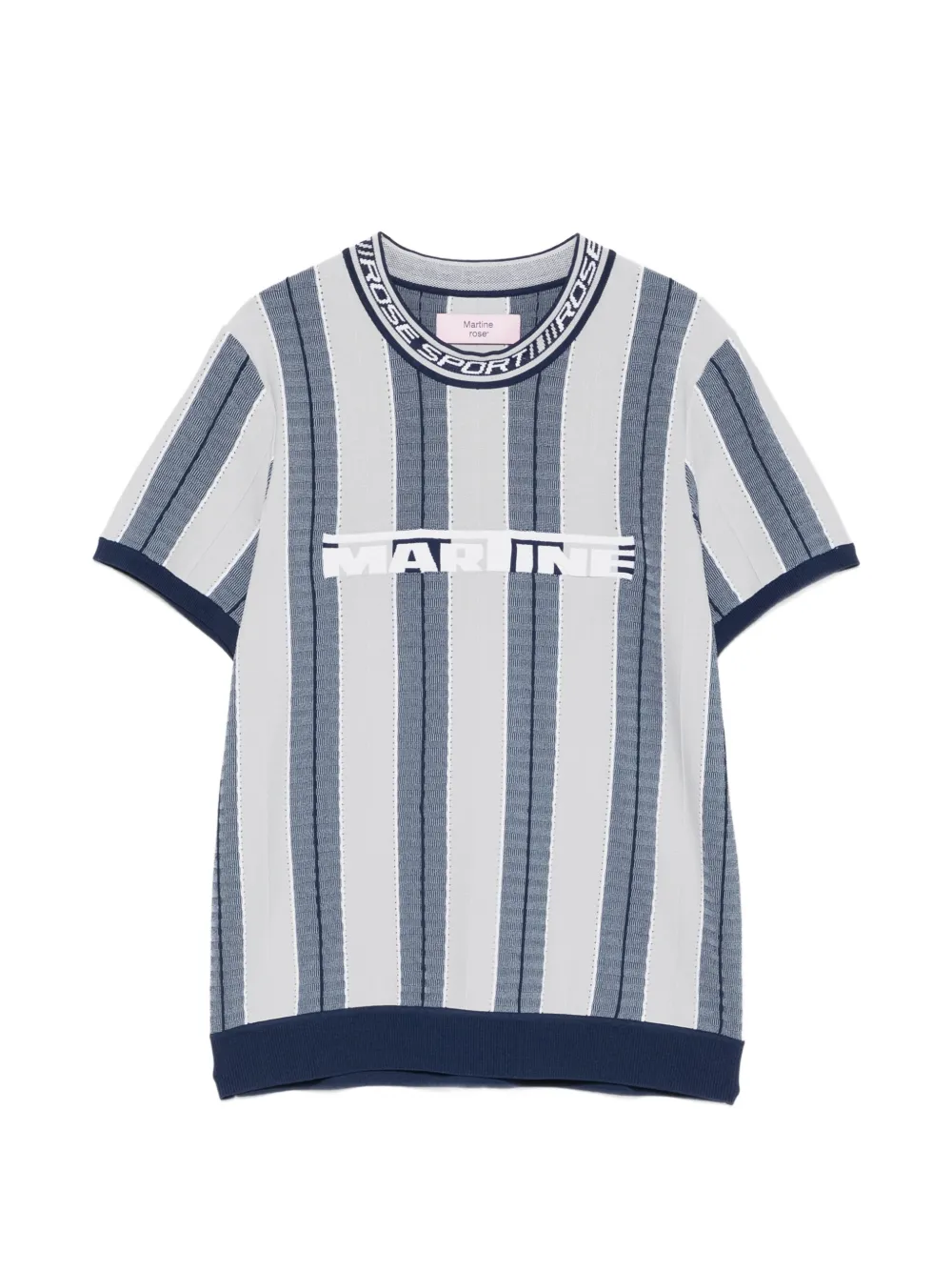 Martine Rose striped graphic T-shirt - Grigio