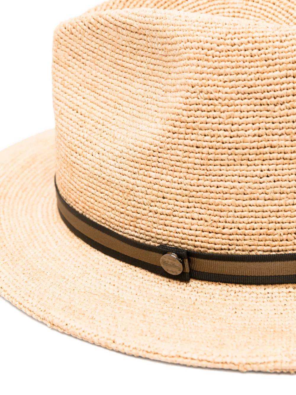 Borsalino Strohoed met lint Beige