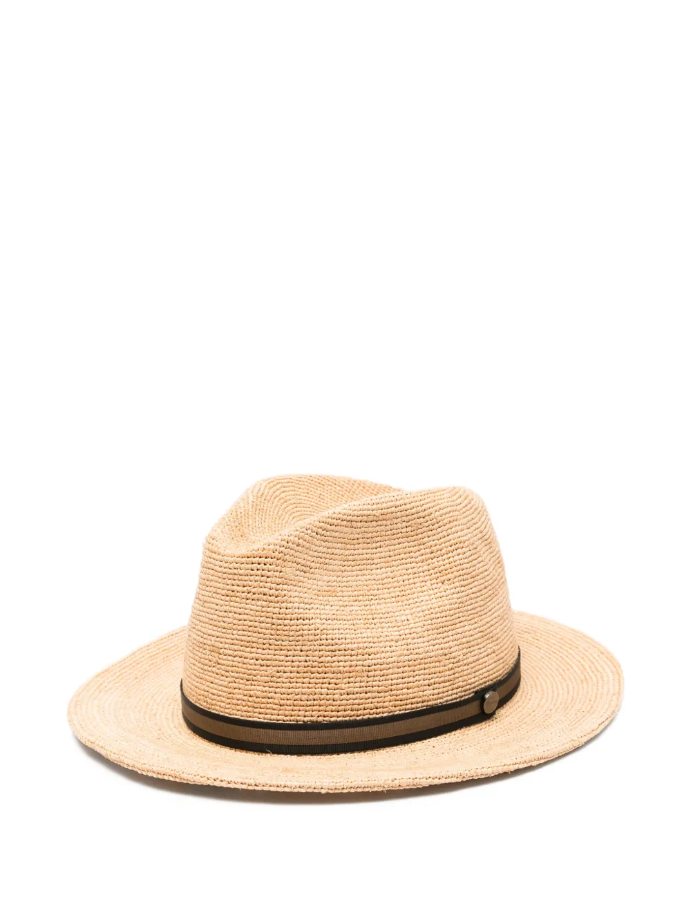 Borsalino ribbon straw hat - Toni neutri