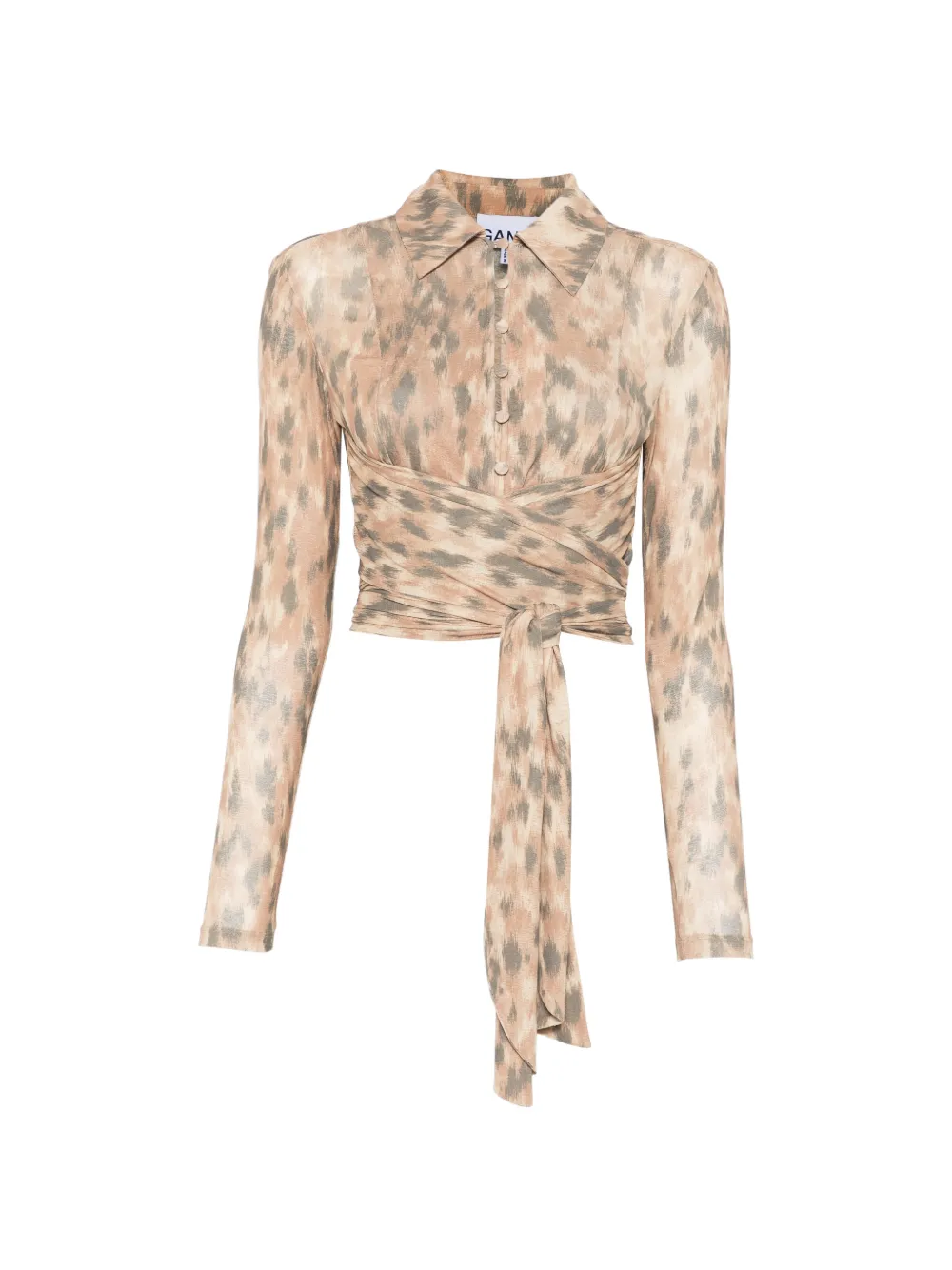 GANNI tie waist shirt - Toni neutri