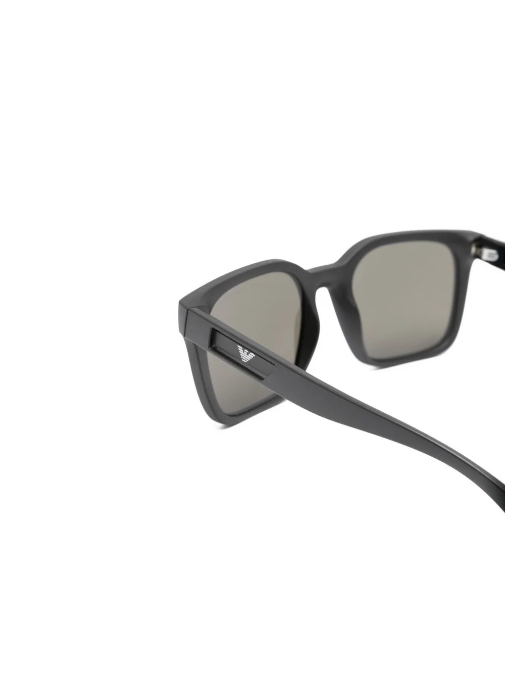 Emporio Armani Zonnebril met rechthoekig montuur Zwart