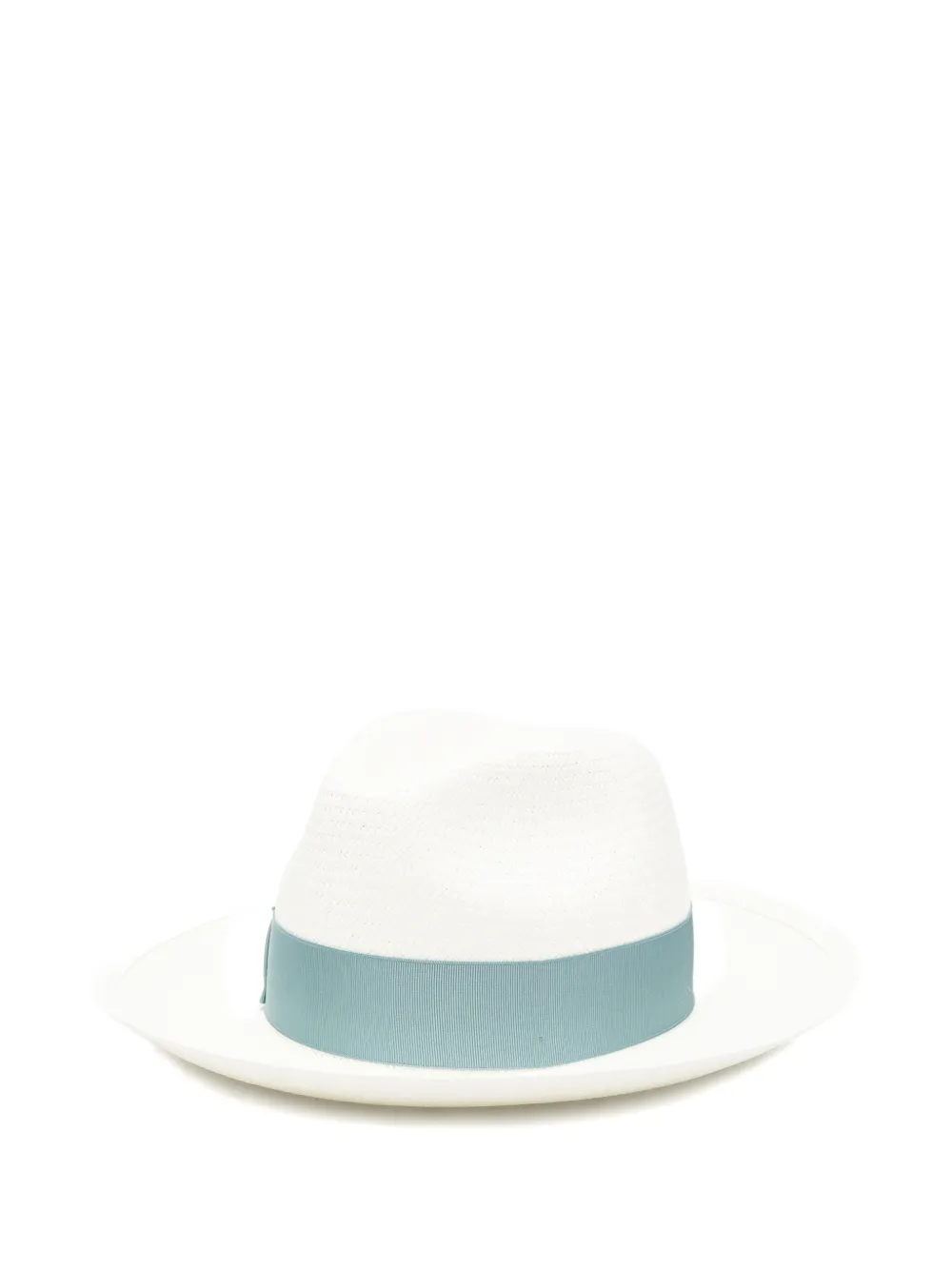 Borsalino ribbon straw hat - Bianco