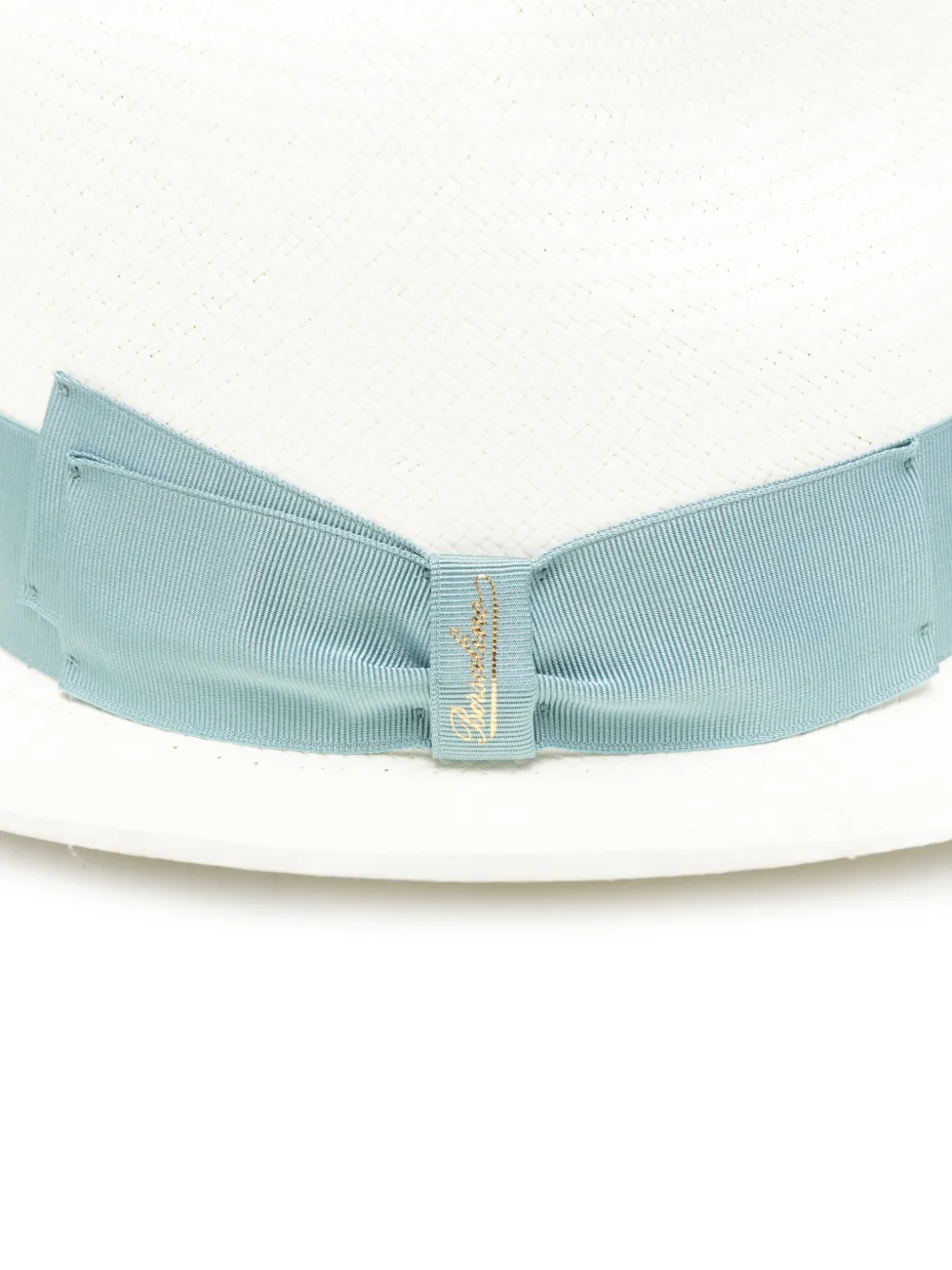 Borsalino Strohoed met lint Wit