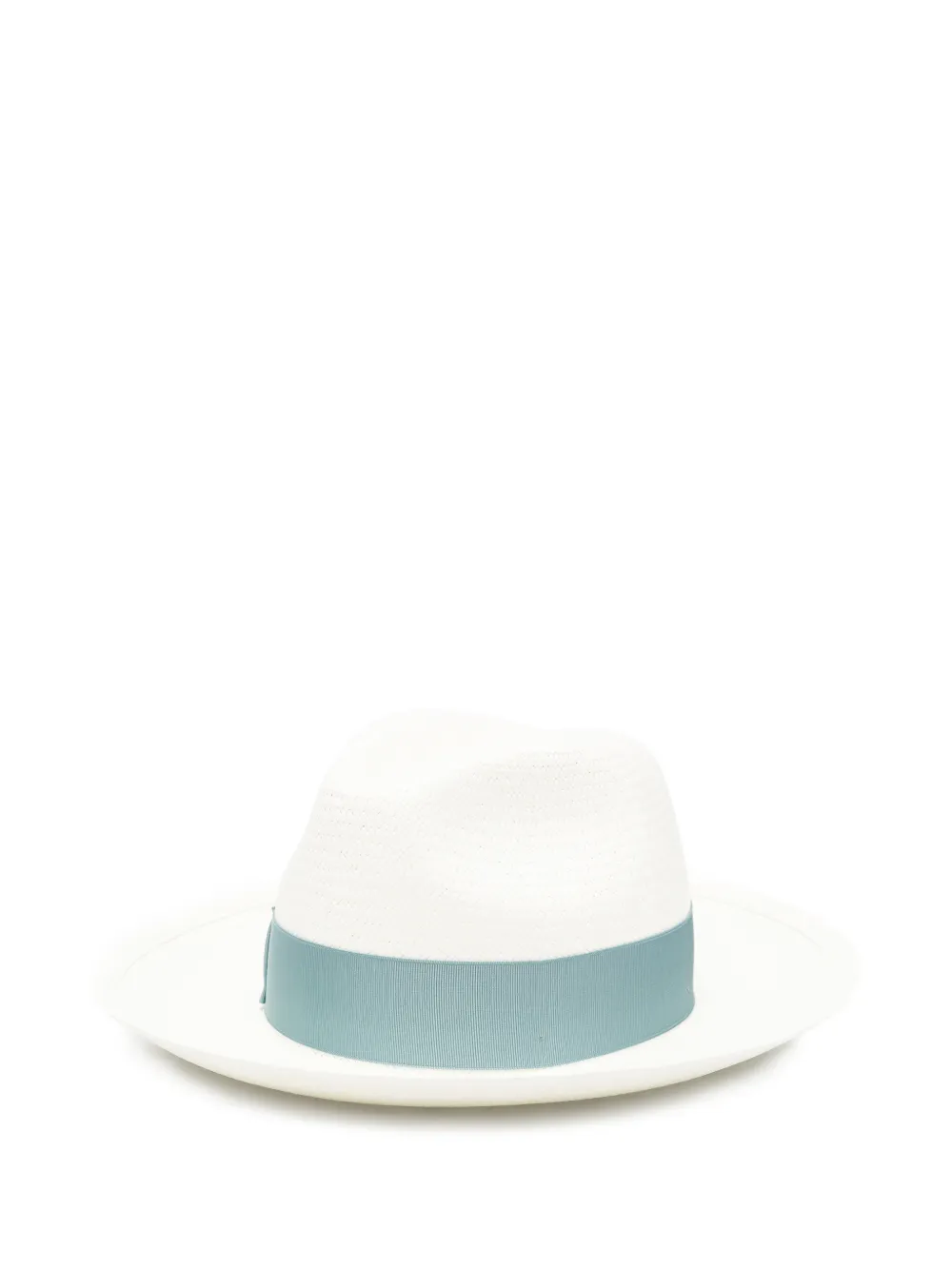 Borsalino ribbon straw hat - Bianco