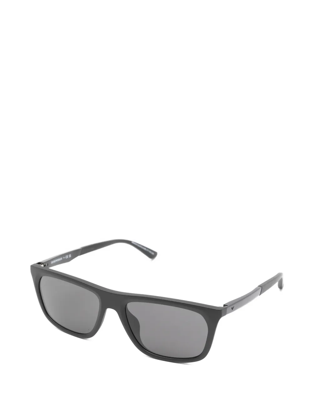 Emporio Armani Zonnebril met rechthoekig montuur Zwart