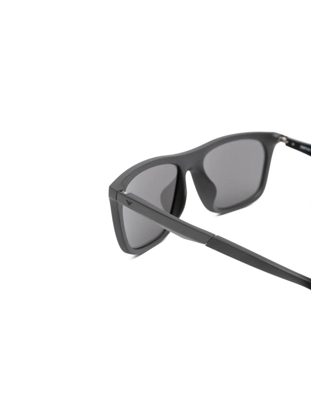 Emporio Armani Zonnebril met rechthoekig montuur Zwart