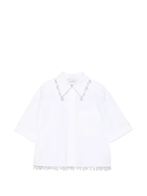 Sportmax pearl-embellished cropped shirt