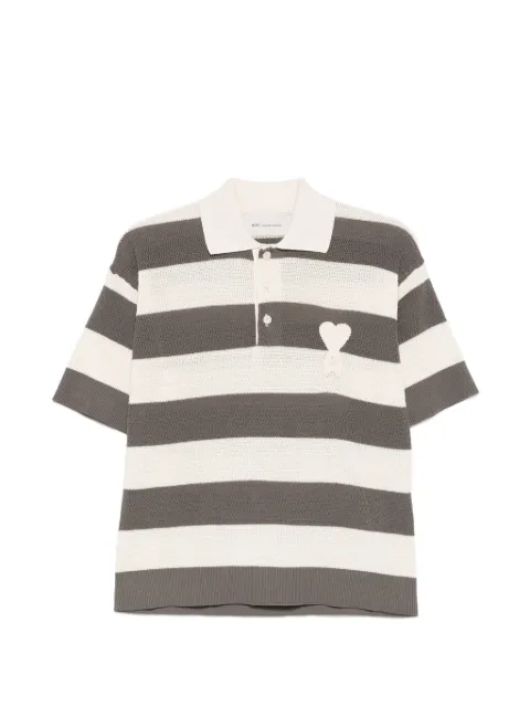 AMI Paris striped heart polo shirt
