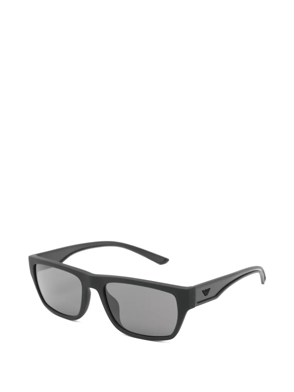 Emporio Armani Zonnebril met rechthoekig montuur Zwart