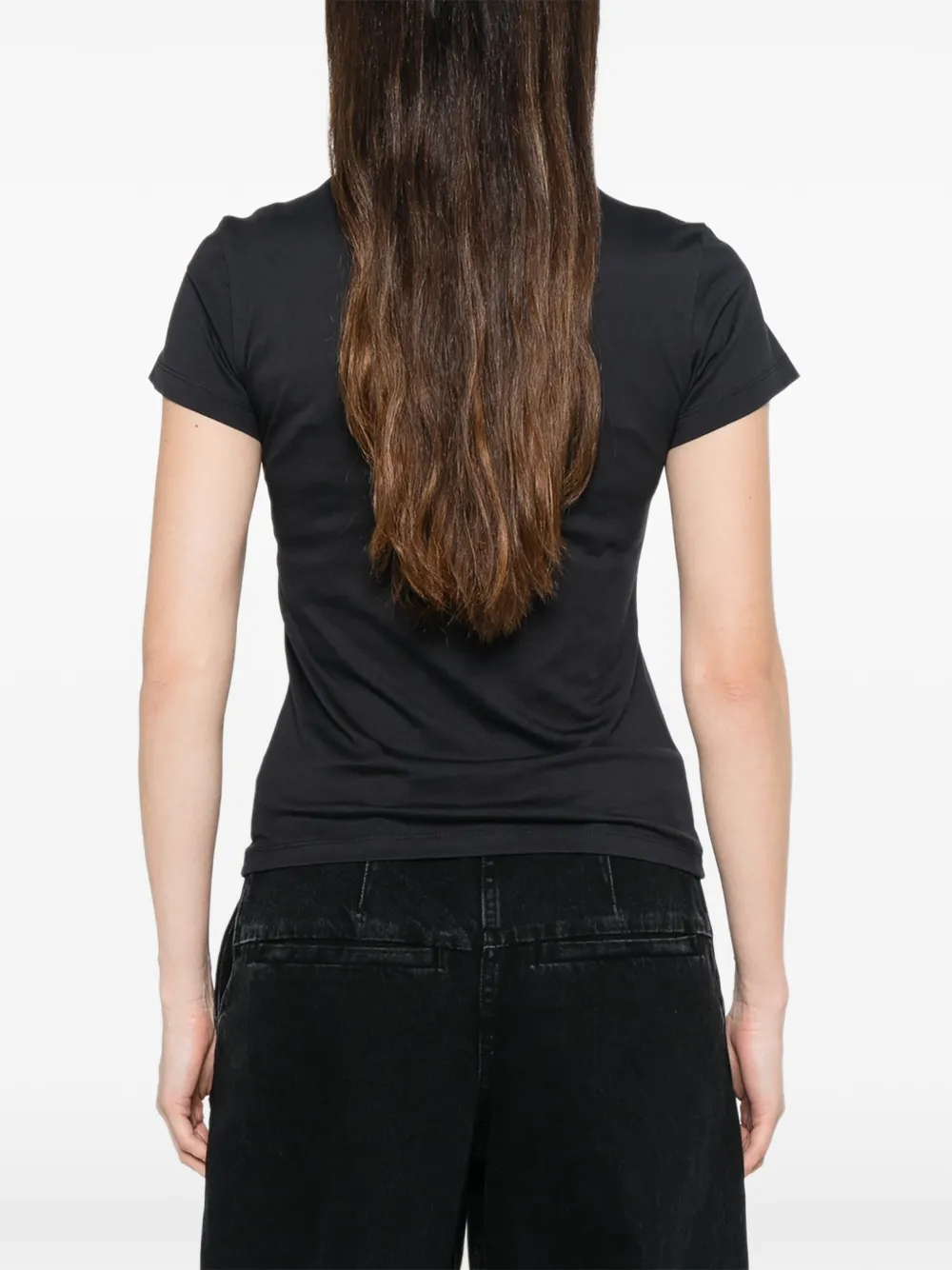 GANNI T-shirt met geborduurd logo Zwart
