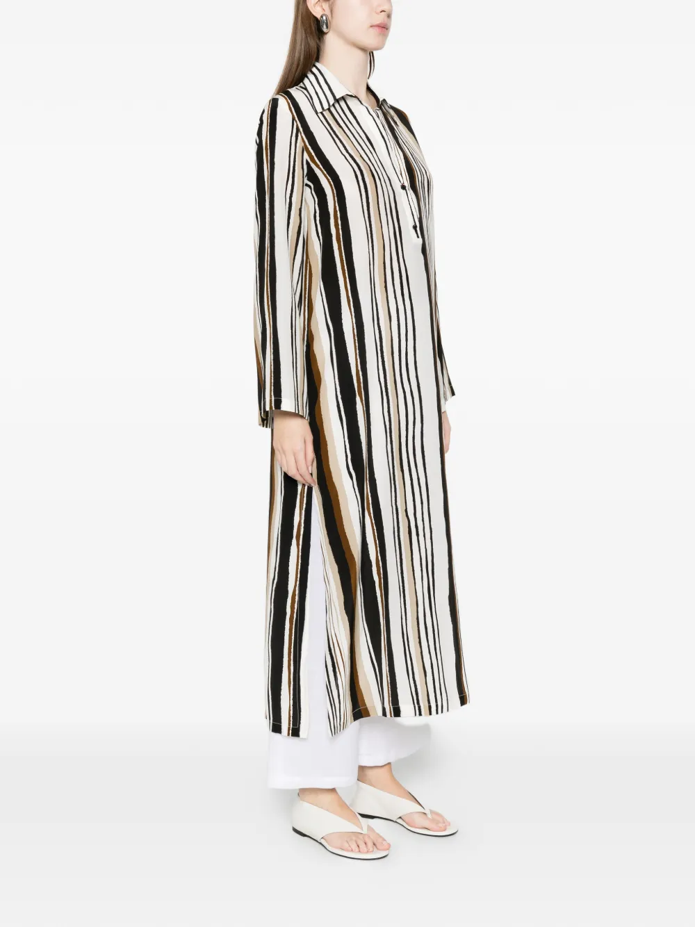 Max Mara Gestreepte jurk Beige