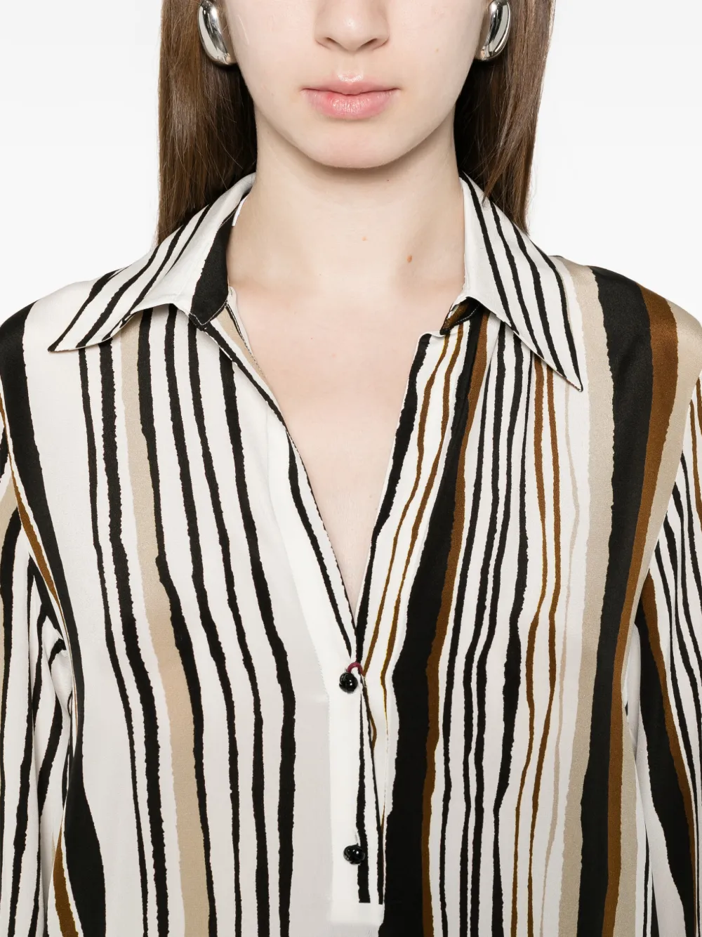 Max Mara Gestreepte jurk Beige
