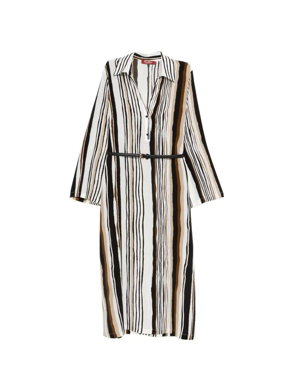 Max Mara striped belted dress - Neutrals