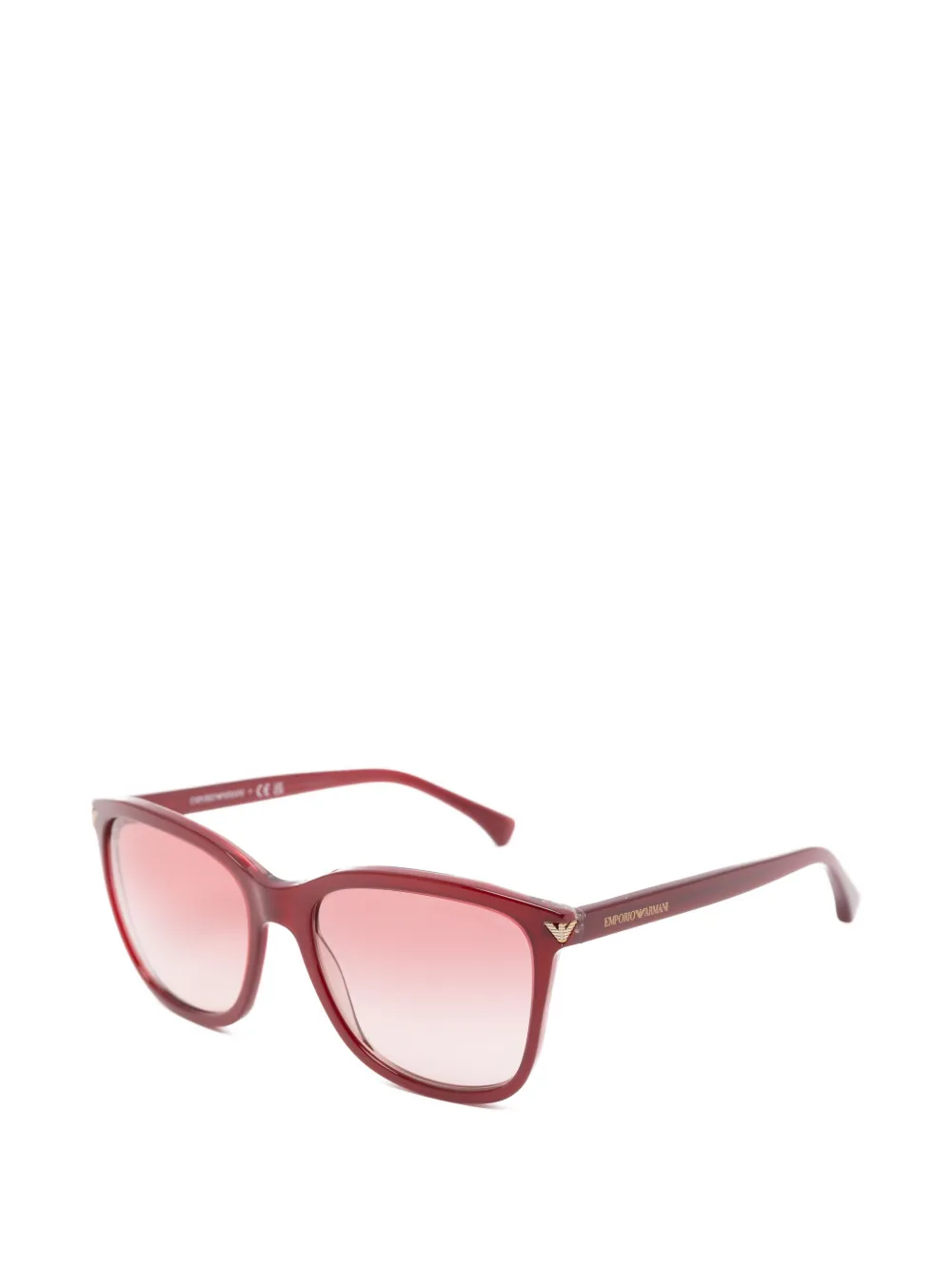 Emporio Armani Bordeaux zonnebril met vierkant montuur Rood
