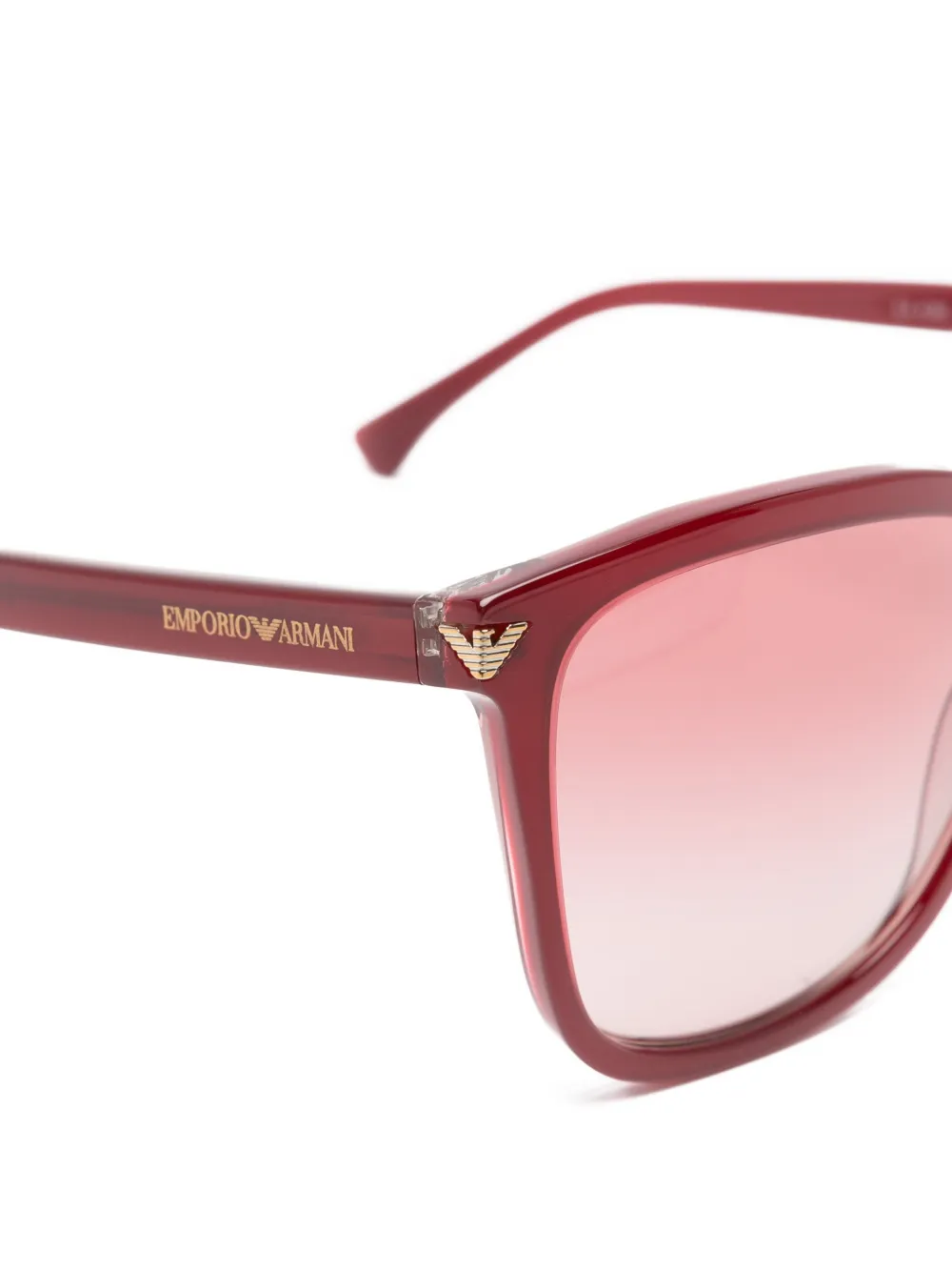 Emporio Armani Bordeaux zonnebril met vierkant montuur Rood