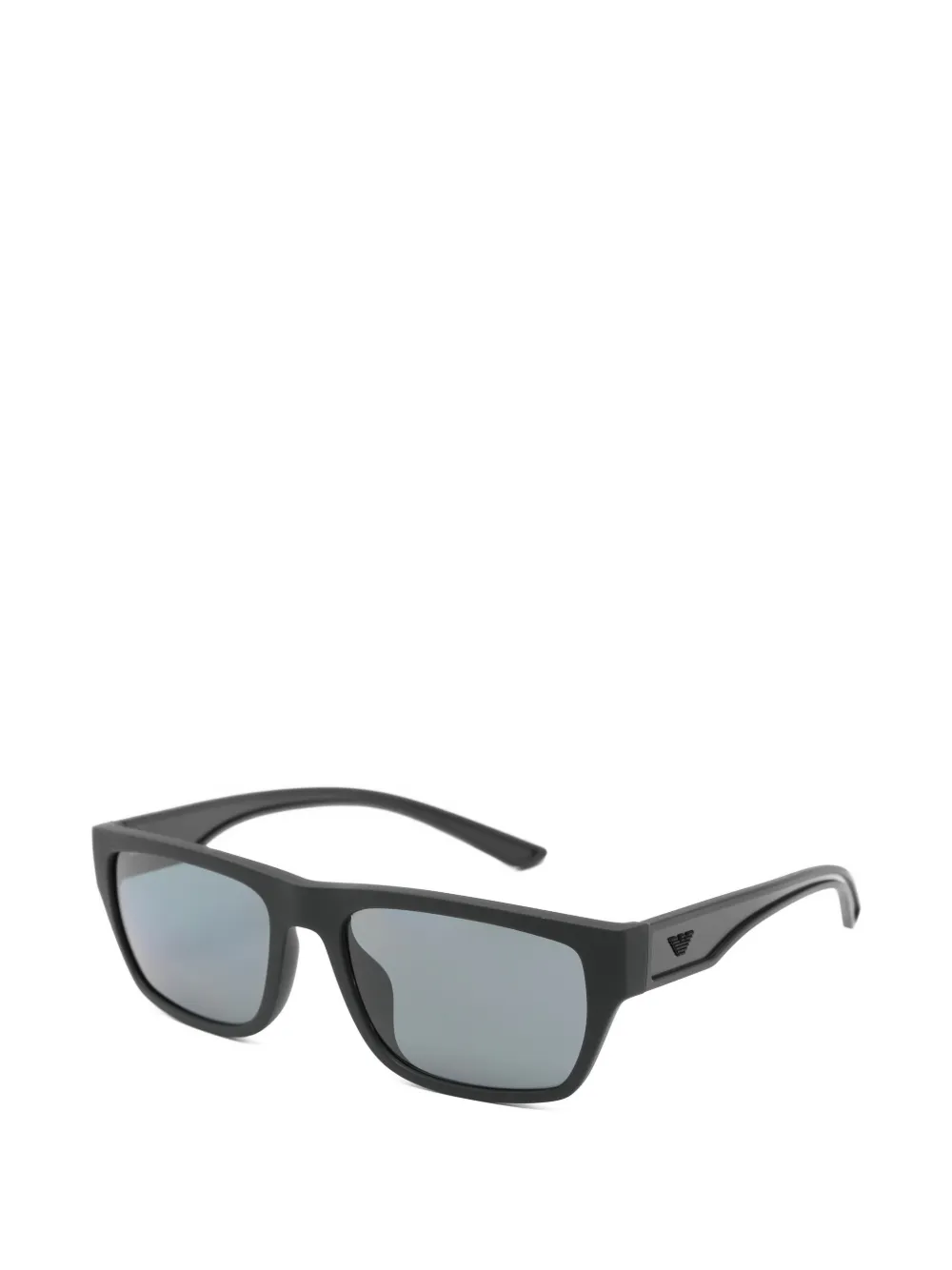 Emporio Armani Zonnebril met rechthoekig montuur Zwart