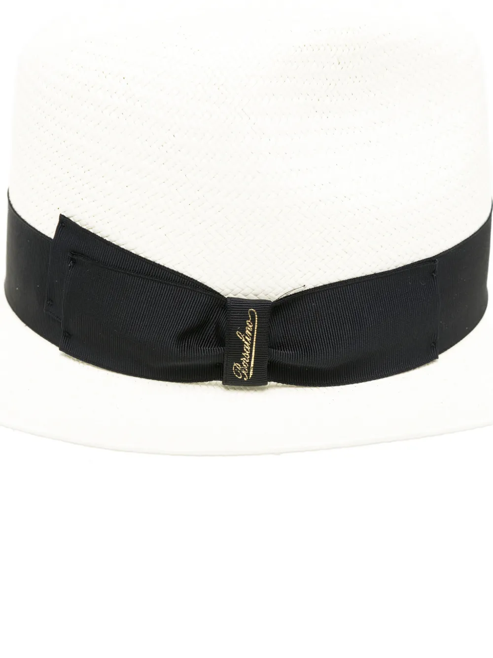Borsalino Strohoed met lint Wit