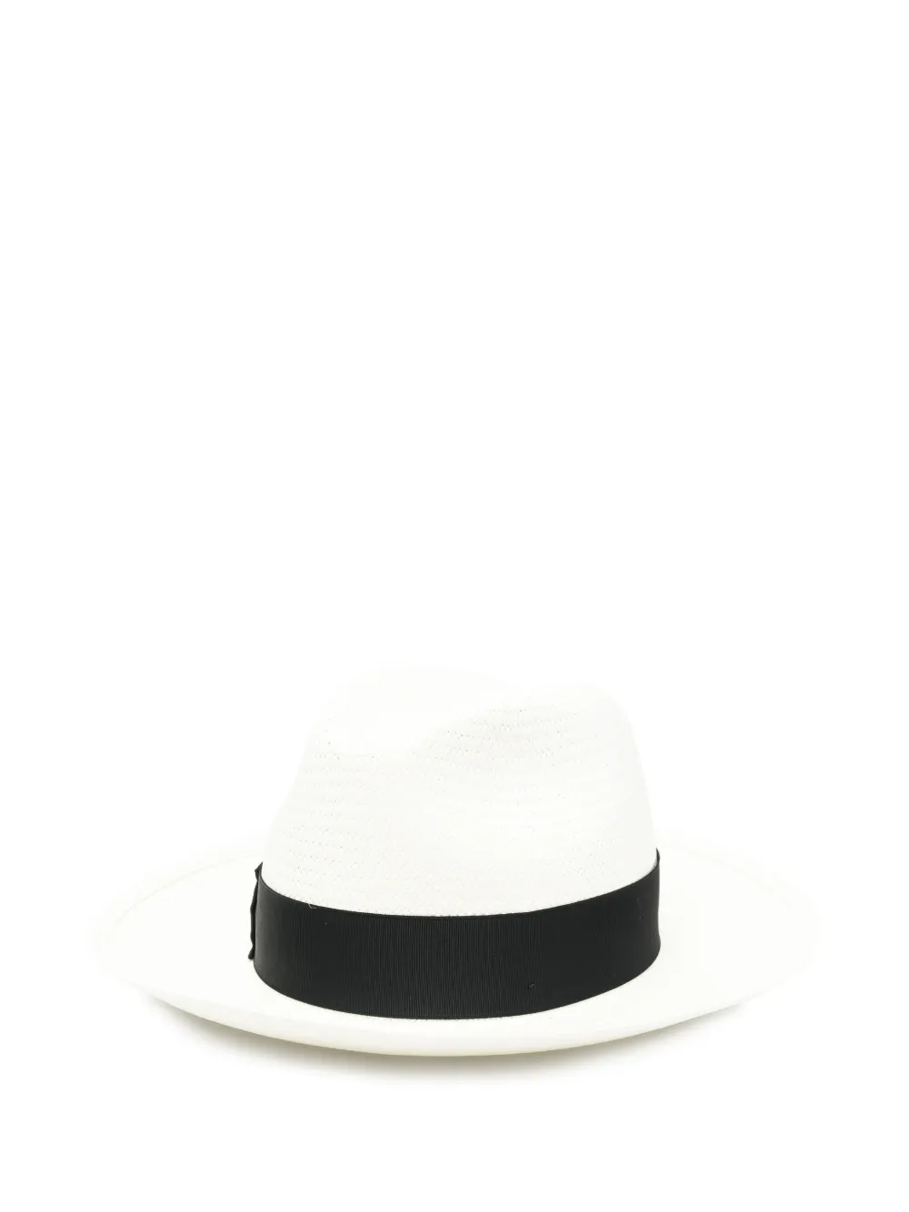 Borsalino ribbon straw hat - Bianco