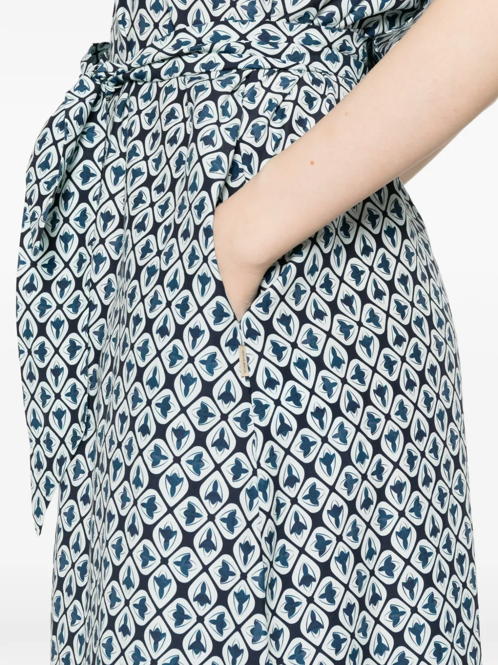 Woolrich Midi-jurk met gestrikte taille en patroon Blauw