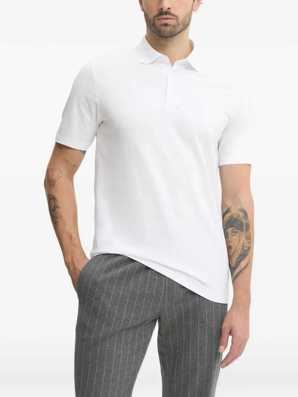 Karl Lagerfeld logo-detail polo shirt - Bianco