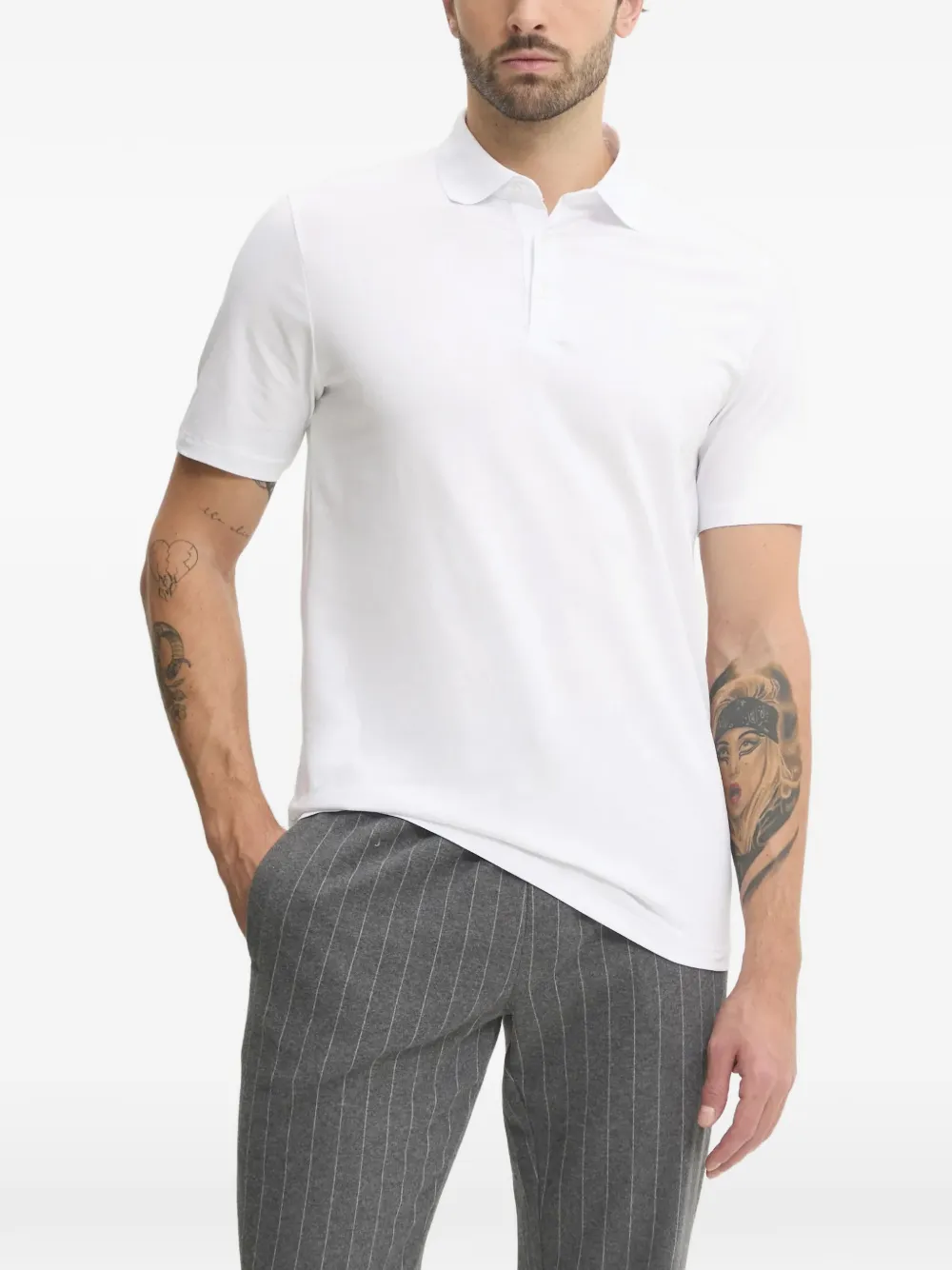 Karl Lagerfeld logo-detail polo shirt Wit