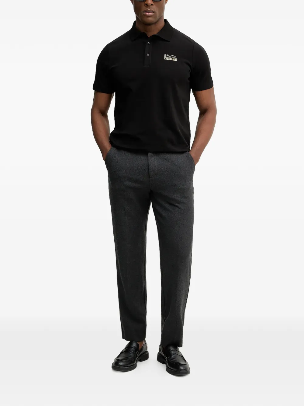 Karl Lagerfeld Poloshirt met logo Zwart