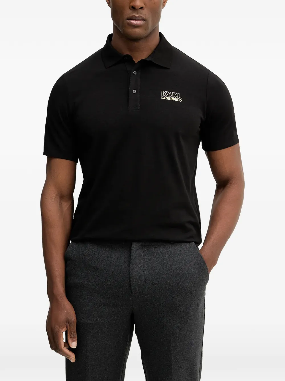Karl Lagerfeld logo polo shirt - Nero